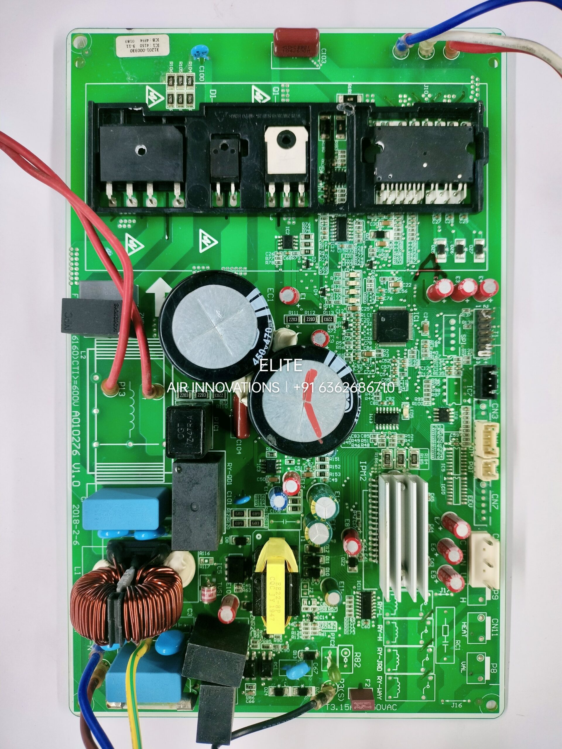 Blue Star Split Inverter AC Outdoor PCB Board A010276 V1.0 FR-4 KB-6160 CTI>=6000 31201-000330 Control Circuit Board