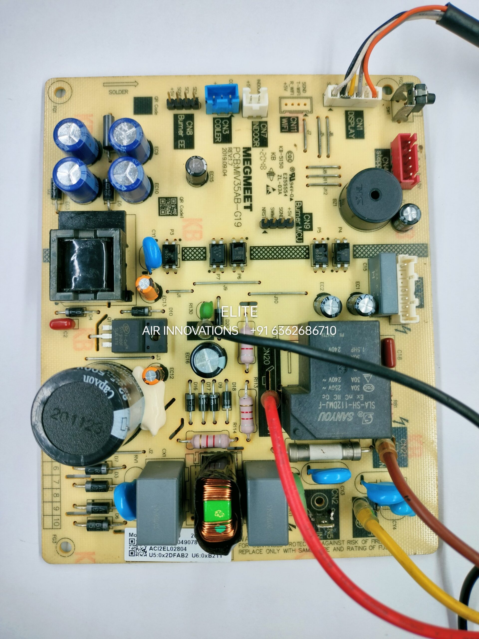 Whirlpool Inverter Split AC Indoor PCB Board MEGMEET MIV35AB-G19 REV1.7 Model MIV50AB-20 ACI2EL02804