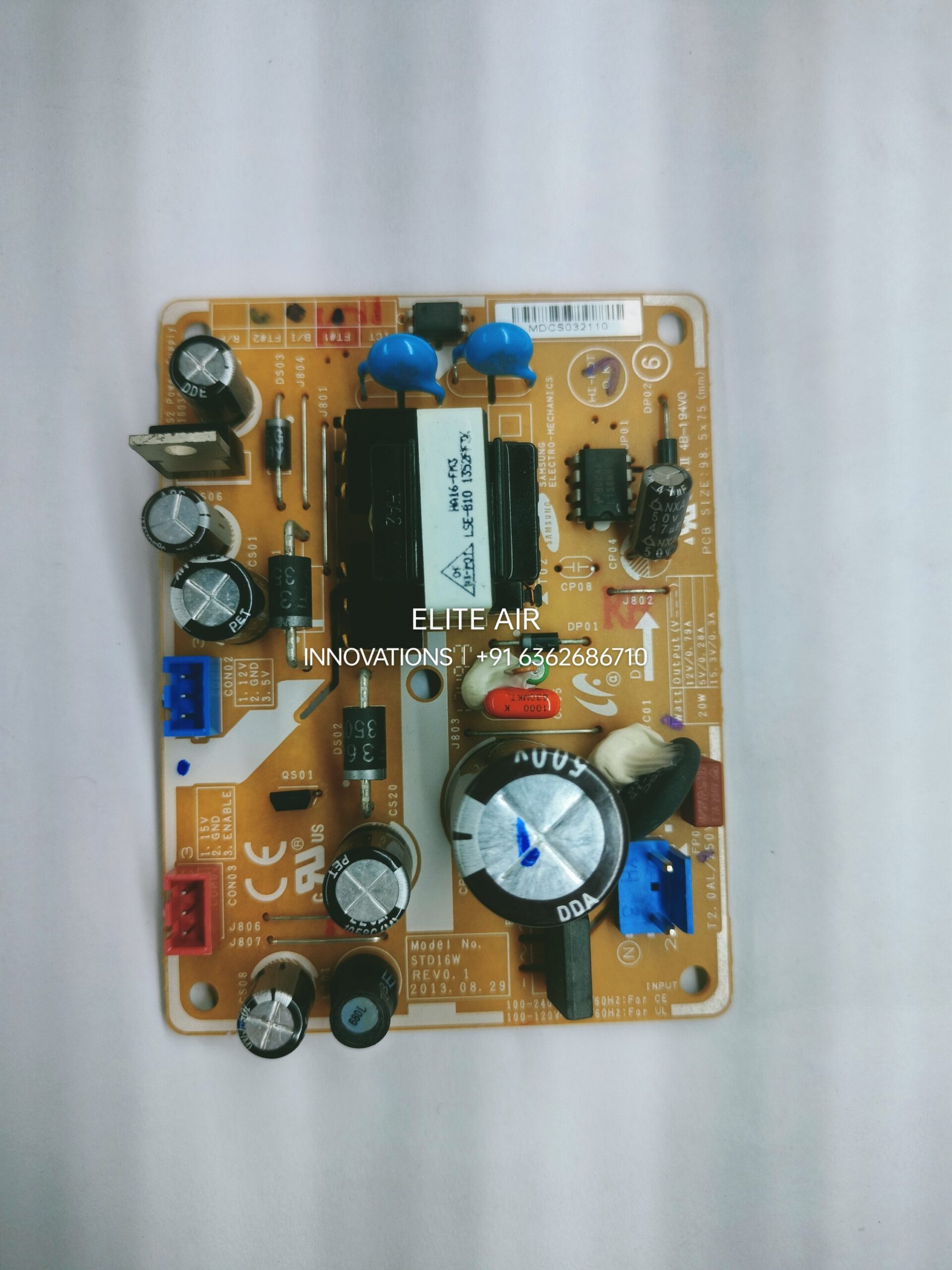 Samsung Non Inverter Split AC Indoor Power Supply PCB Board STD16W REVO.1 06089202862AE Indoor Main Control Circuit Board